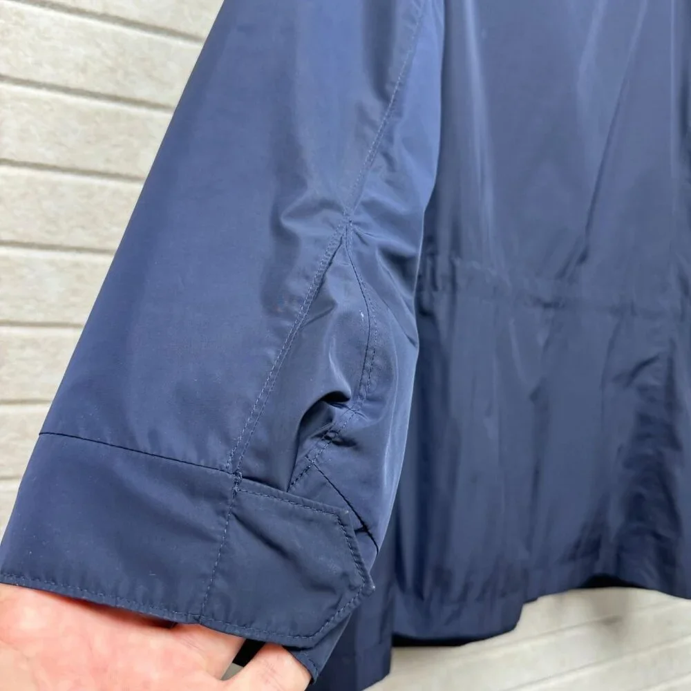 J Jill Womens Blue Zip Up Utility Jacket Drawstring Waist Front Pockets LP - Picture 8 of 14